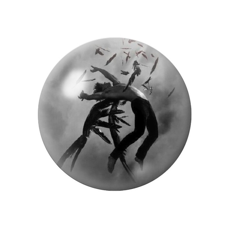 Cabochon en Verre Illustré Ange Gothique 12 à 25mm