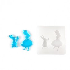 Moule en Silicone Alice au Pays des Merveilles Fimo Résine Gâteau