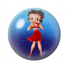 Cabochon en Verre Illustré Pin-up Betty Boop 12 à 25mm pour la Création de Bijoux Fantaisie - DIY