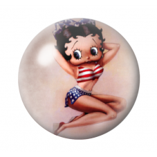 Cabochon en Verre Illustré Pin-up Betty Boop 12 à 25mm pour la Création de Bijoux Fantaisie - DIY