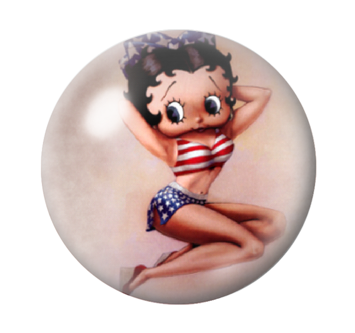 Cabochon en Verre Illustré Pin-up Betty Boop 12 à 25mm