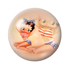 Cabochon en Verre Illustré Pin-up Betty Boop 12 à 25mm pour la Création de Bijoux Fantaisie - DIY