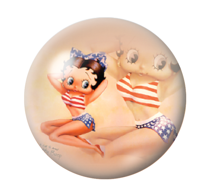Cabochon en Verre Illustré Pin-up Betty Boop 12 à 25mm