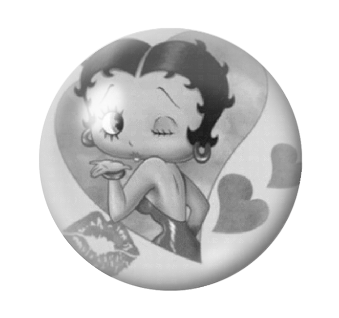 Cabochon en Verre Illustré Pin-up Betty Boop 12 à 25mm