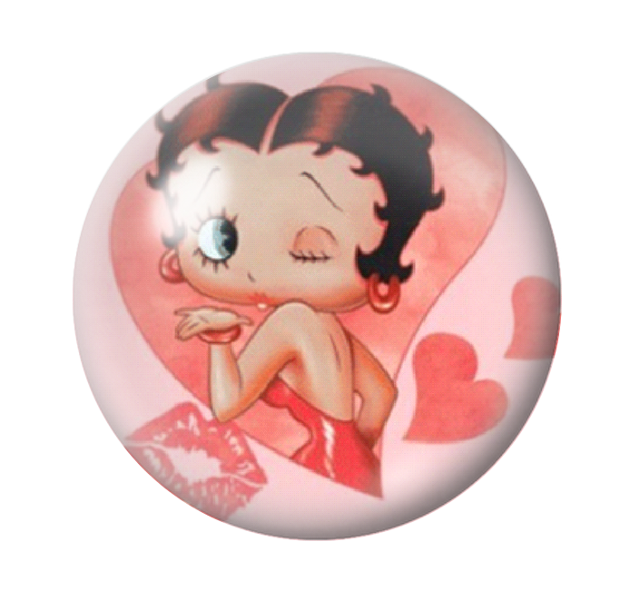 Cabochon en Verre Illustré Pin-up Betty Boop 12 à 25mm