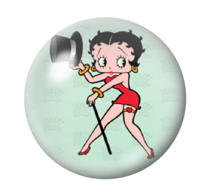 Cabochon en Verre Illustré Pin-up Betty Boop 12 à 25mm