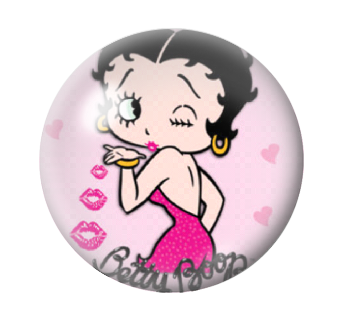 Cabochon en Verre Illustré Pin-up Betty Boop 12 à 25mm