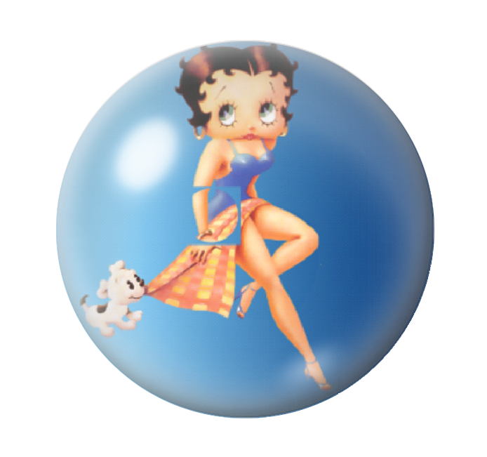 Cabochon en Verre Illustré Pin-up Betty Boop 12 à 25mm