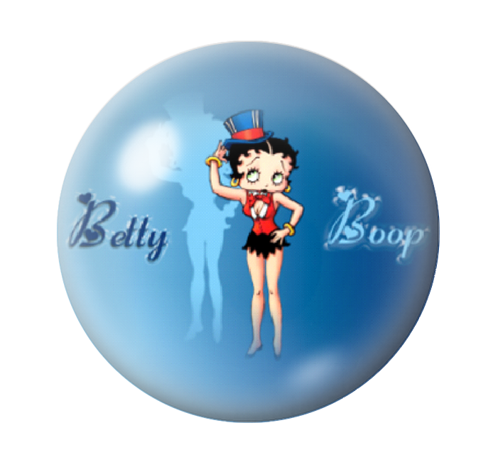 Cabochon en Verre Illustré Pin-up Betty Boop 12 à 25mm