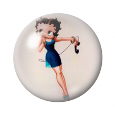 Cabochon en Verre Illustré Pin-up Betty Boop 12 à 25mm pour la Création de Bijoux Fantaisie - DIY