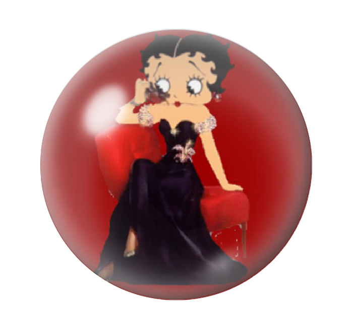 Cabochon en Verre Illustré Pin-up Betty Boop 12 à 25mm