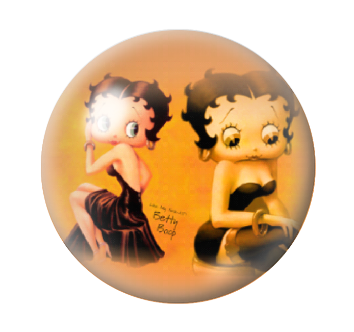 Cabochon en Verre Illustré Pin-up Betty Boop 12 à 25mm