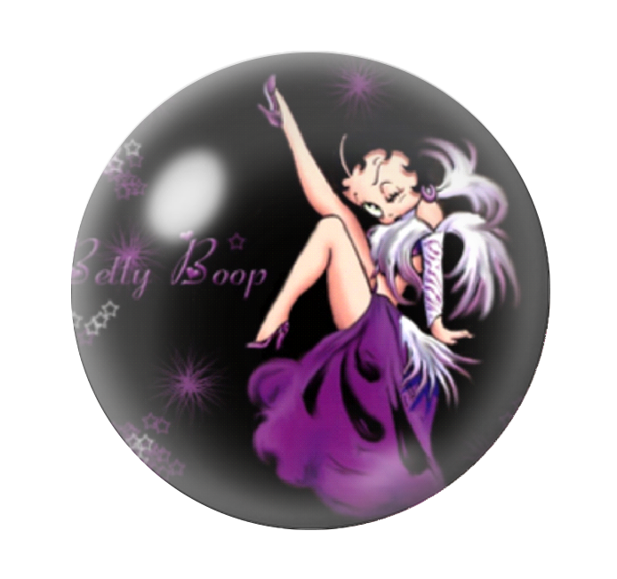 Cabochon en Verre Illustré Pin-up Betty Boop 12 à 25mm