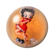 Cabochon en Verre Illustré Pin-up Betty Boop 12 à 25mm pour la Création de Bijoux Fantaisie - DIY