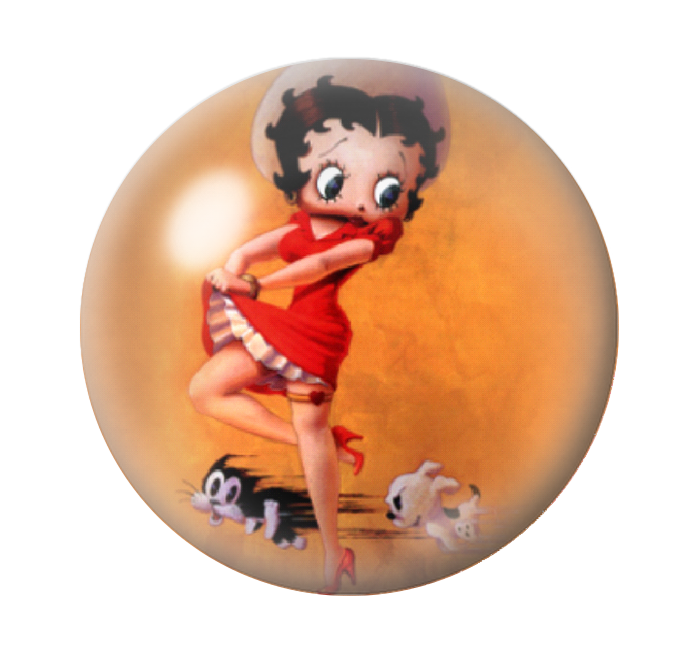 Cabochon en Verre Illustré Pin-up Betty Boop 12 à 25mm