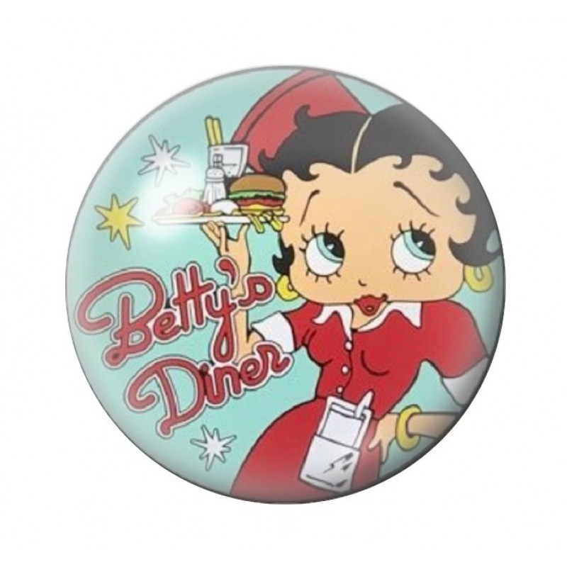 Cabochon en Verre Illustré Pin-up Betty Boop 12 à 25mm