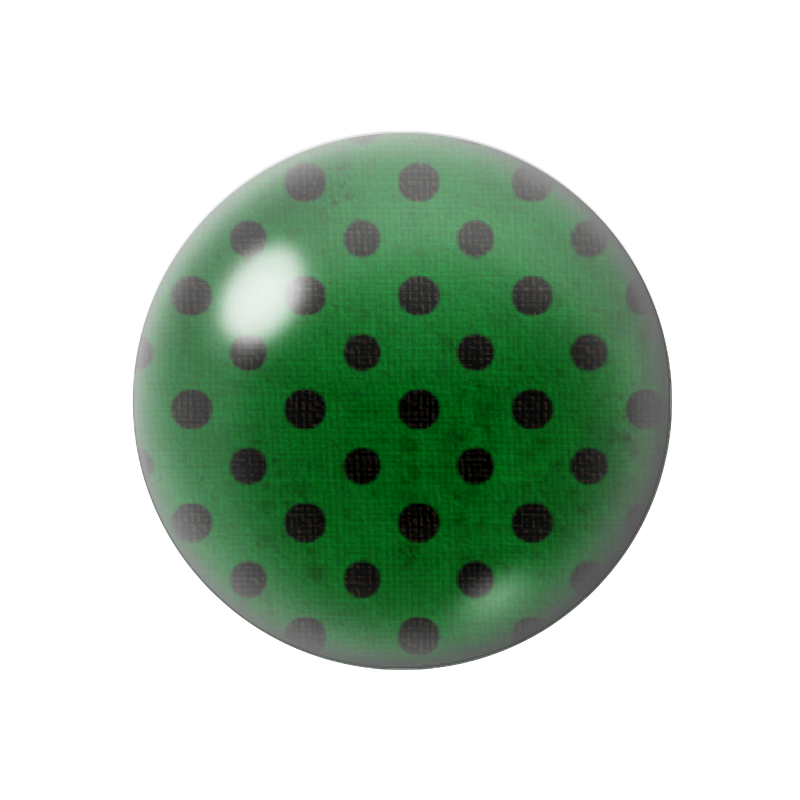 Cabochon en Verre Illustré Vert à Pois Blanc 12 à 25mm