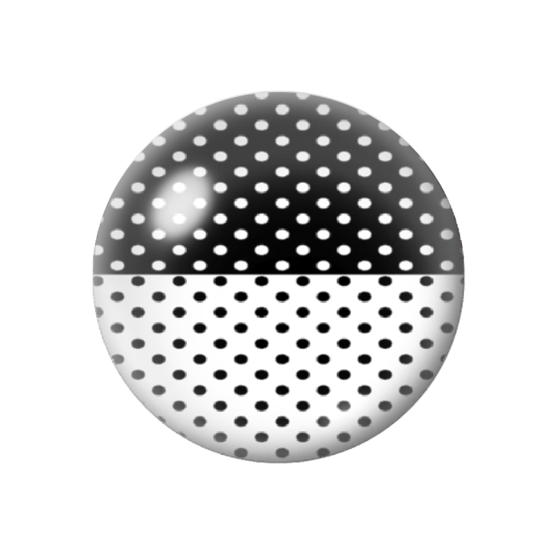 Cabochon en Verre Illustré Noir à Pois Blanc 12 à 25mm