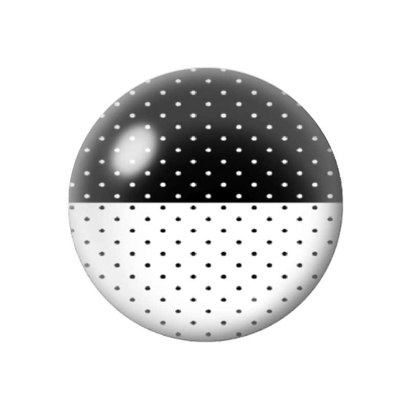 Cabochon en Verre Illustré Noir à Pois Blanc 12 à 25mm