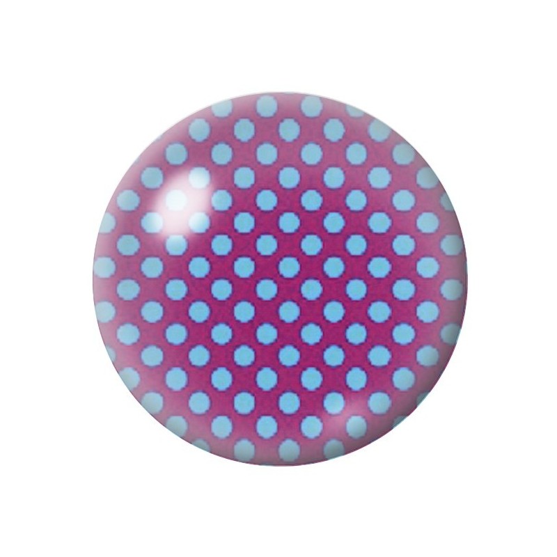 Cabochon en Verre Illustré Violet à Pois Bleu 12 à 25mm