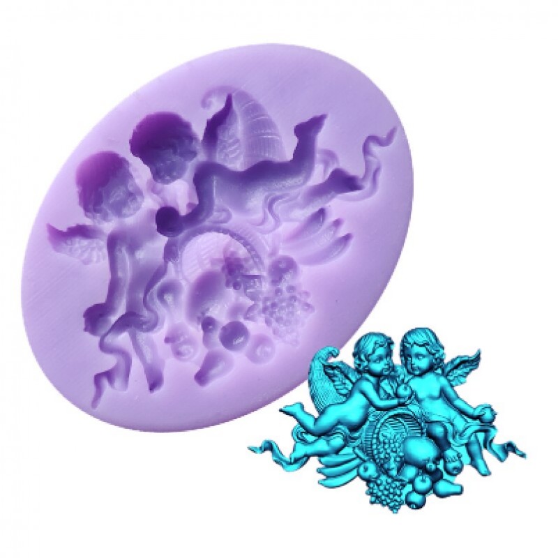 Moule en Silicone Anges de Noël 5x3,5cm Résine Fimo Gâteau