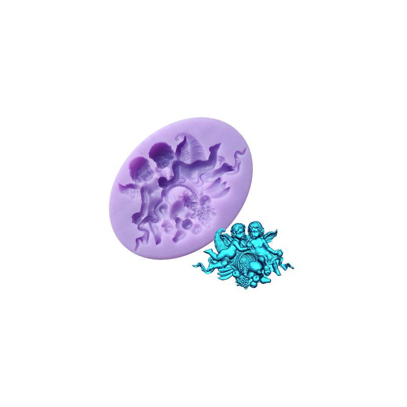 Moule en Silicone Anges de Noël 5x3,5cm Résine Fimo Gâteau