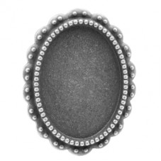 Support Bague Ajustable Argenté pour Cabochon 13x18mm