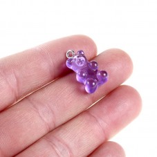 10 Breloques Imitation Bonbon Nounours Multicolore 16mm