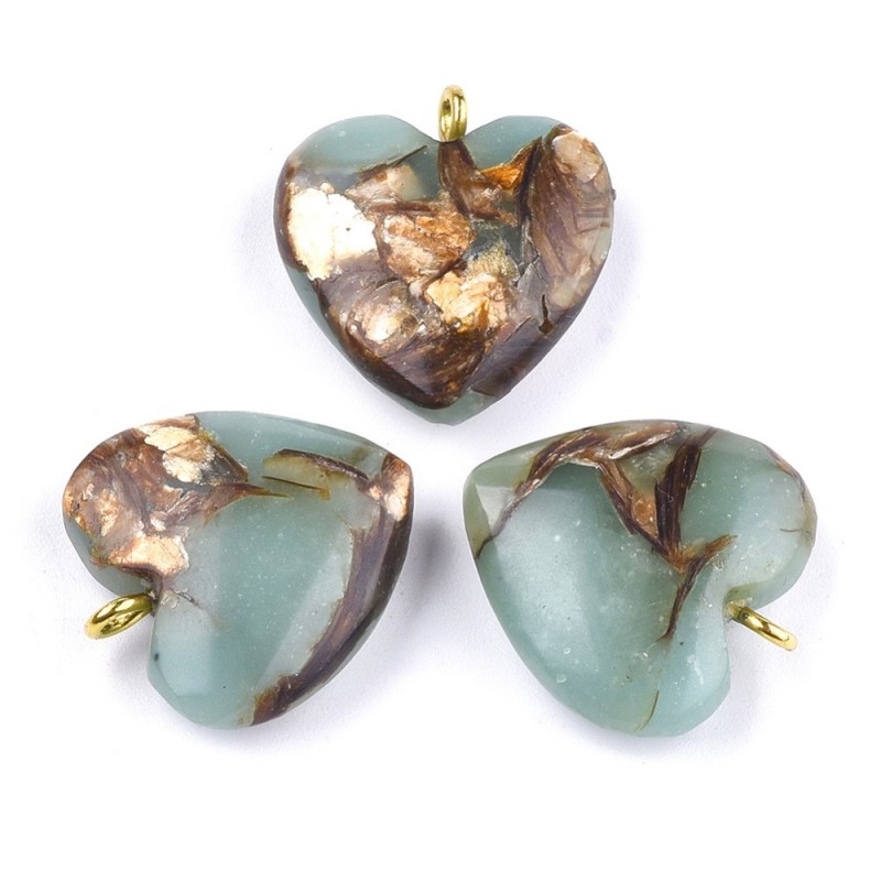 Pendentif Coeur en Pierre Naturelle Régalite 20mm
