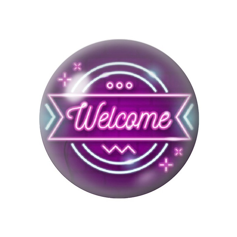 Cabochon en Verre Illustré Néon Rétro 12 à 25mm