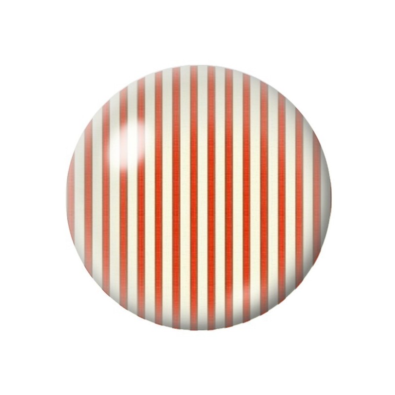 Cabochon en Verre Illustré Rayures Rétro 12 à 25mm