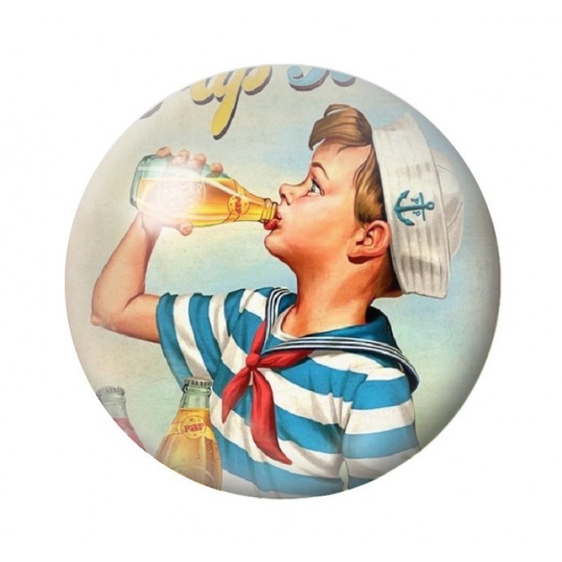 Cabochon en Verre Illustré Pub Rétro 12 à 25mm