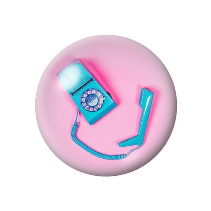 Cabochon en Verre Illustré Téléphone Rétro 12 à 25mm