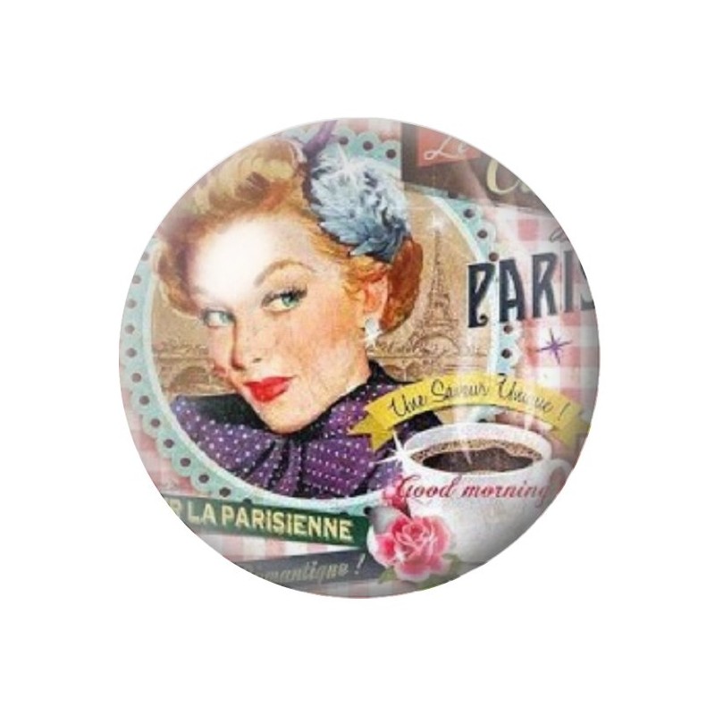 Cabochon en Verre Illustré Pub Rétro 12 à 25mm