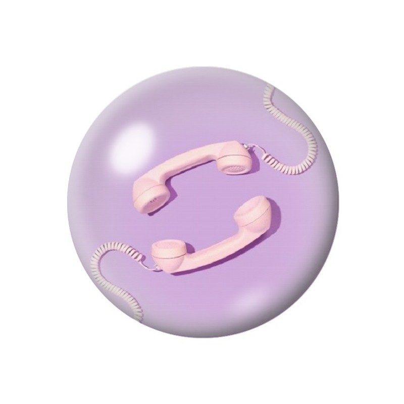 Cabochon en Verre Illustré Téléphone Rétro 12 à 25mm