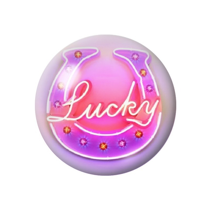 Cabochon en Verre Illustré Néon Rétro 12 à 25mm