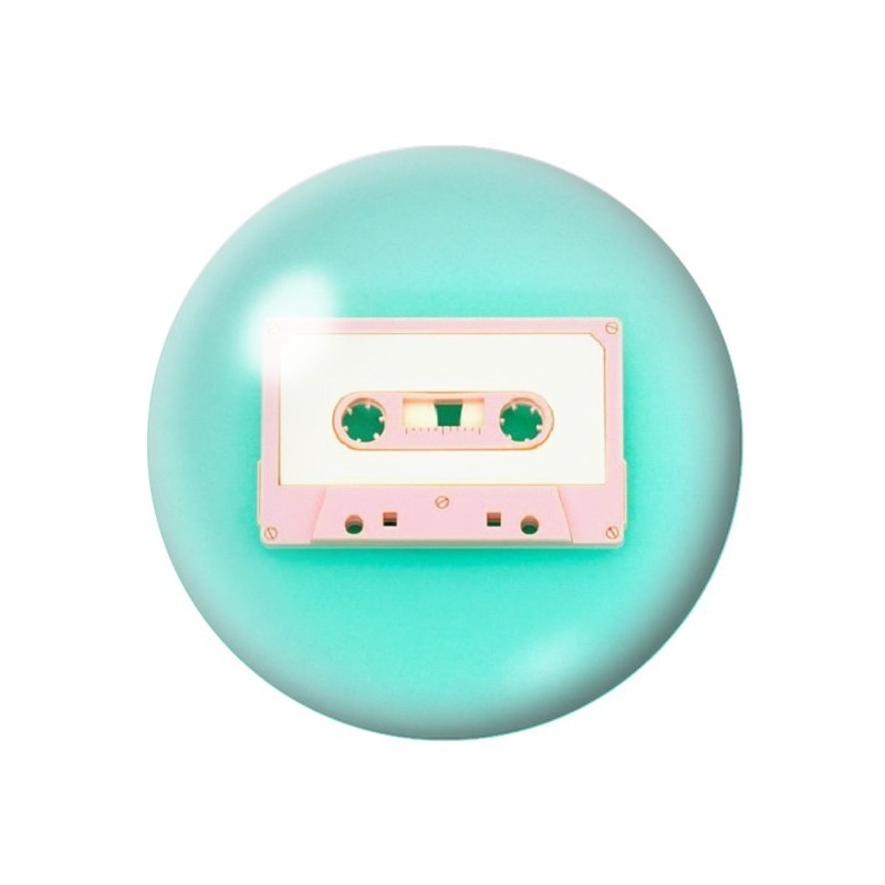 Cabochon en Verre Illustré Cassette Rétro 12 à 25mm