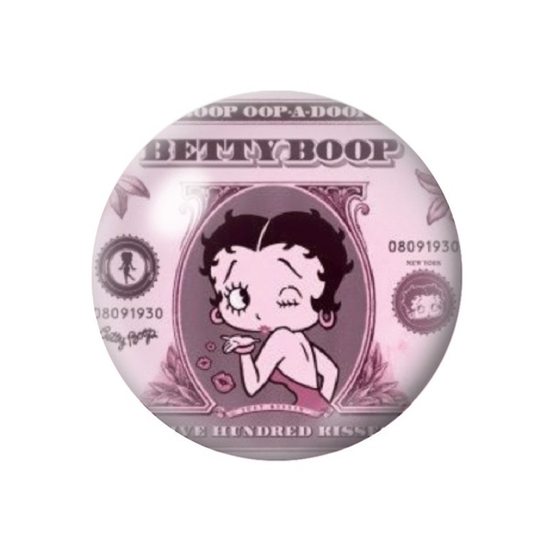Cabochon en Verre Illustré Pin-up Betty Boop 12 à 25mm