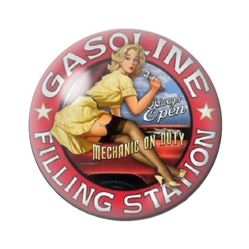 Cabochon en Verre Illustré Pin-up Rétro 12 à 25mm