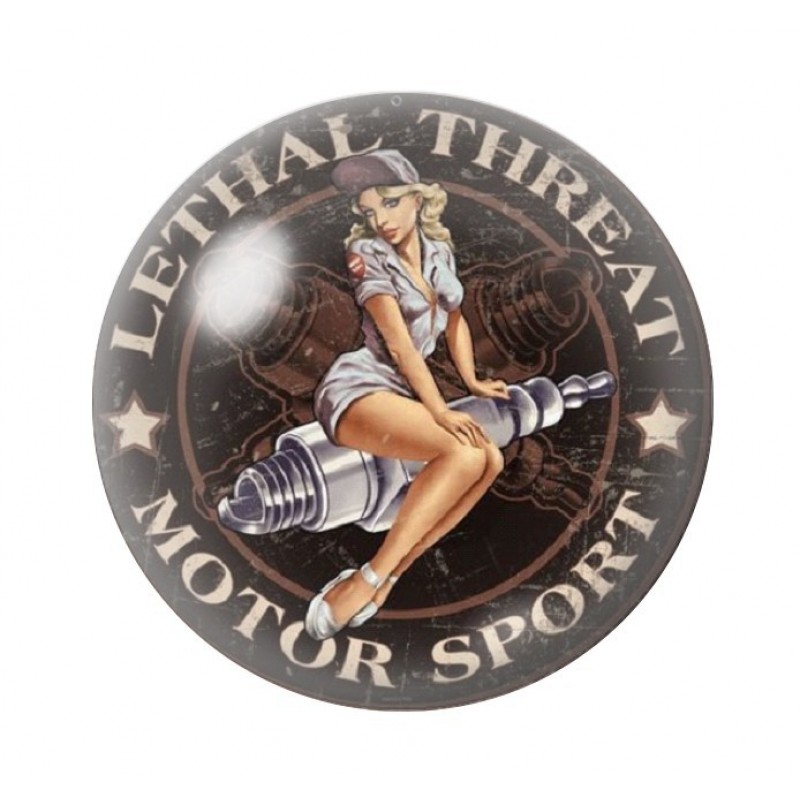 Cabochon en Verre Illustré Pin-up Rétro 12 à 25mm