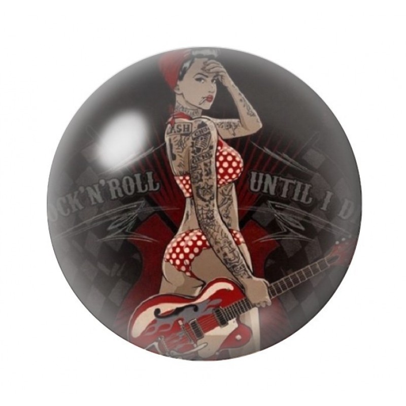 Cabochon en Verre Illustré Pin-up Rétro 12 à 25mm