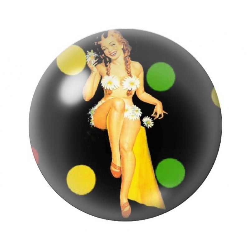 Cabochon en Verre Illustré Pin-up Rétro 12 à 25mm