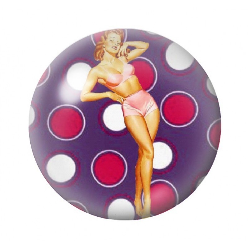 Cabochon en Verre Illustré Pin-up Rétro 12 à 25mm
