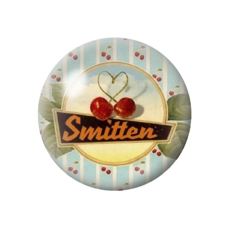 Cabochon en Verre Illustré Fruits Cerises Rétro 12 à 25mm