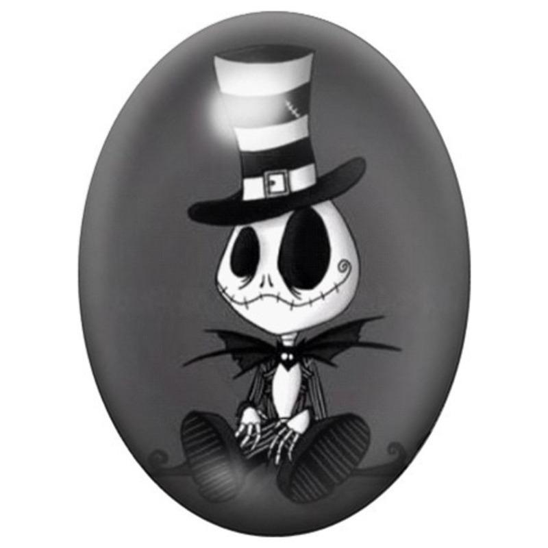 Cabochon en Verre Illustré Jack au Haut-de-Forme 13x18, 18x25 ou 30x40mm