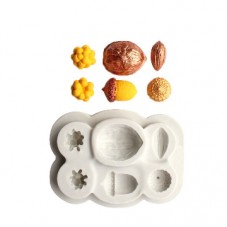 Moule en Silicone Automne Noix Gland Mûres Amande Résine Fimo Gâteau
