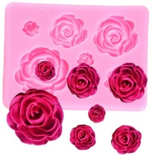 Moule en Silicone Fleurs Roses 1,7 à 3,3cm Fimo Résine Gâteau