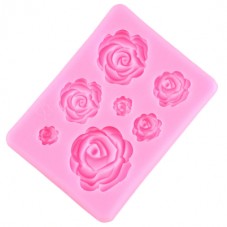 Moule en Silicone Fleurs Roses 1,7 à 3,3cm Fimo Résine Gâteau