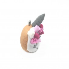 Breloque Donuts Licorne en Fimo Fait-Main 33x30mm