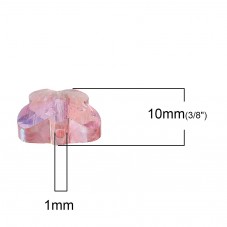 5 Perles en Verre à Facettes Papillon Rose 10x8mm